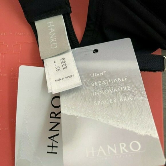 Hanro 32B Black Smooth Illusion Spacer Cup Bra - Picture 5 of 5